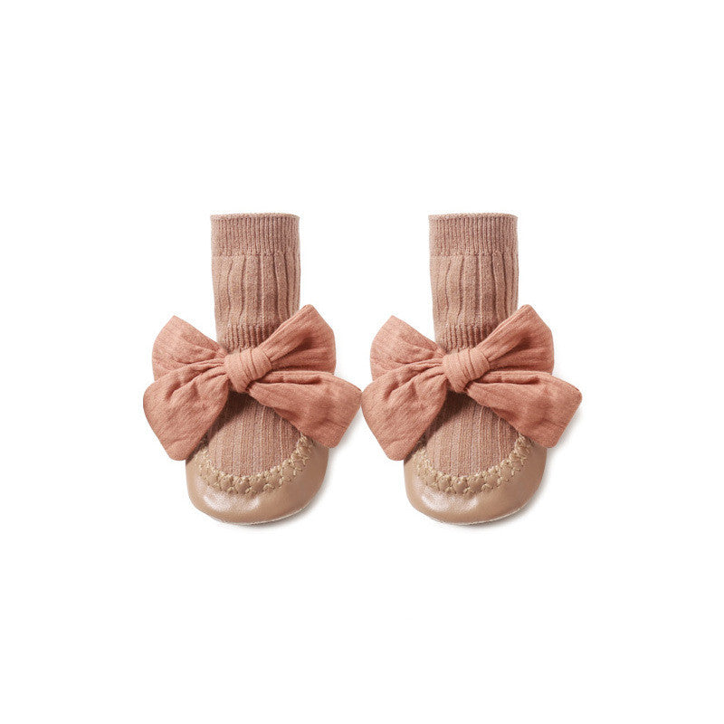 Baby Leather Sole Floor Shoes Socks