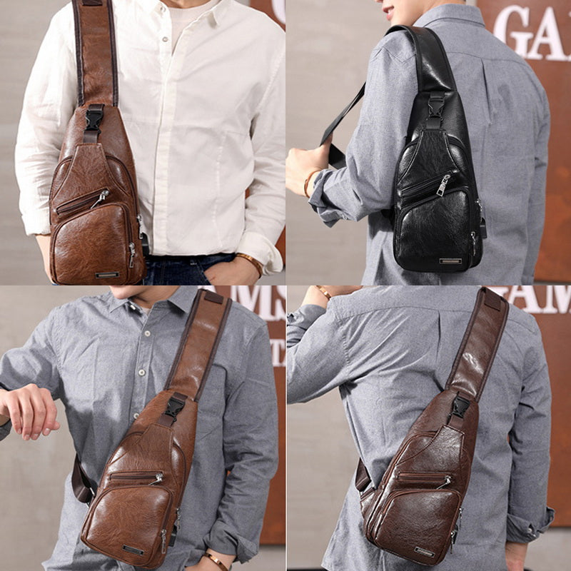 Men USB Charging Bag Men Chest Bag