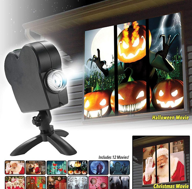 Halloween Christmas Laser Projector 12 Movies Disco Light Mini Window