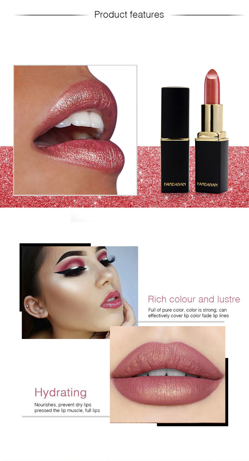 Shiny Metallic Lipstick Pearlescent Color Temperature