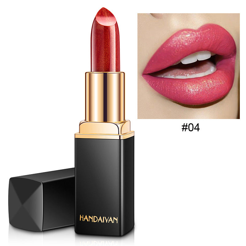 Shiny Metallic Lipstick Pearlescent Color Temperature