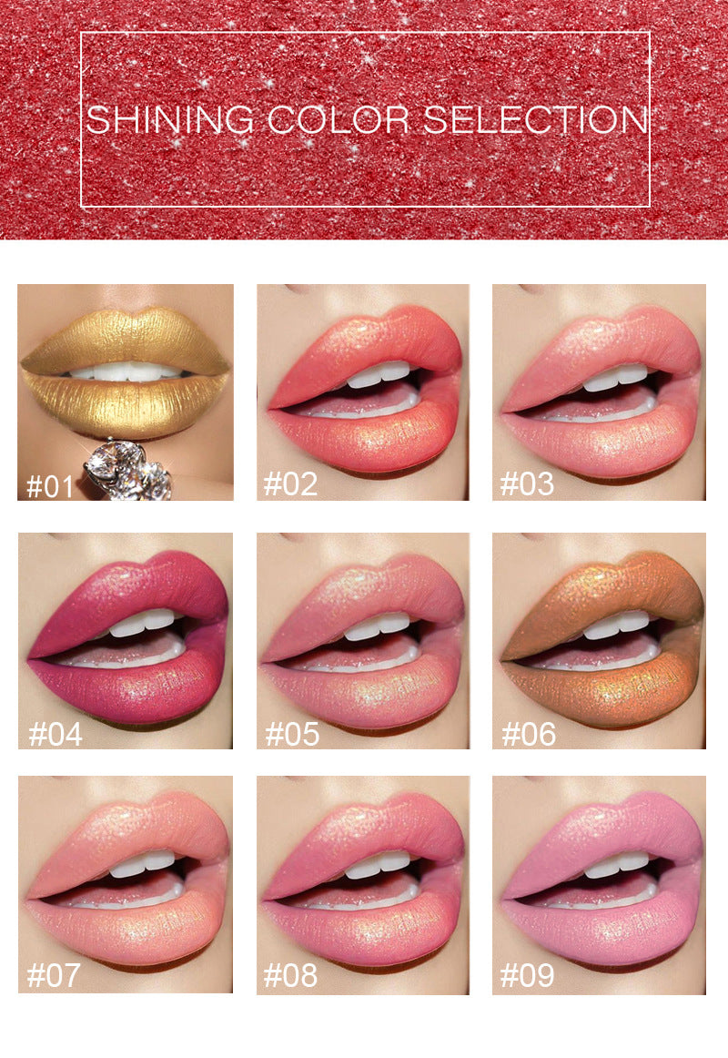 Shiny Metallic Lipstick Pearlescent Color Temperature