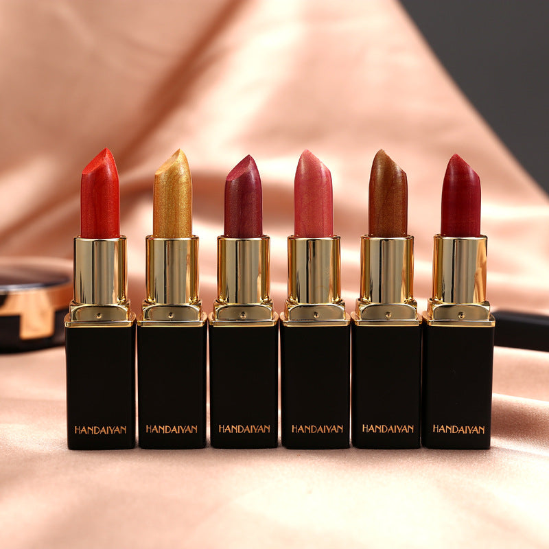 Shiny Metallic Lipstick Pearlescent Color Temperature