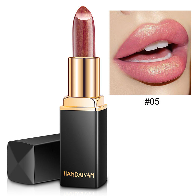 Shiny Metallic Lipstick Pearlescent Color Temperature