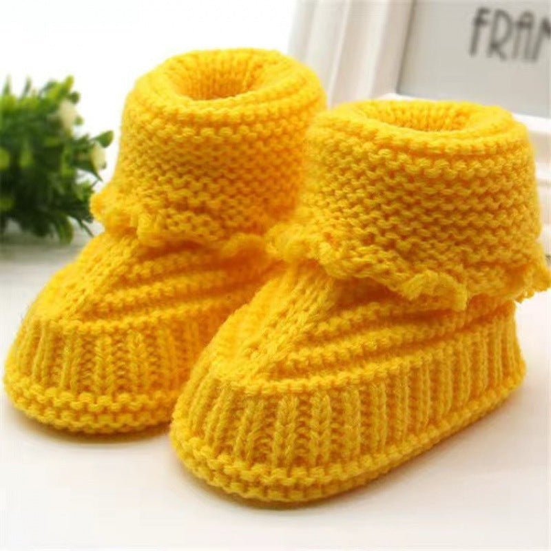 Babies Handmade Knitted Wool Soft Bottom shoes