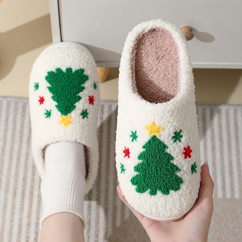 Christmas Home Cartoon Furry Shoes