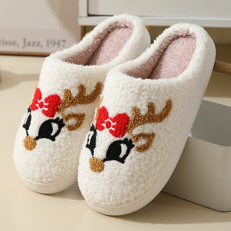 Christmas Home Cartoon Furry Shoes