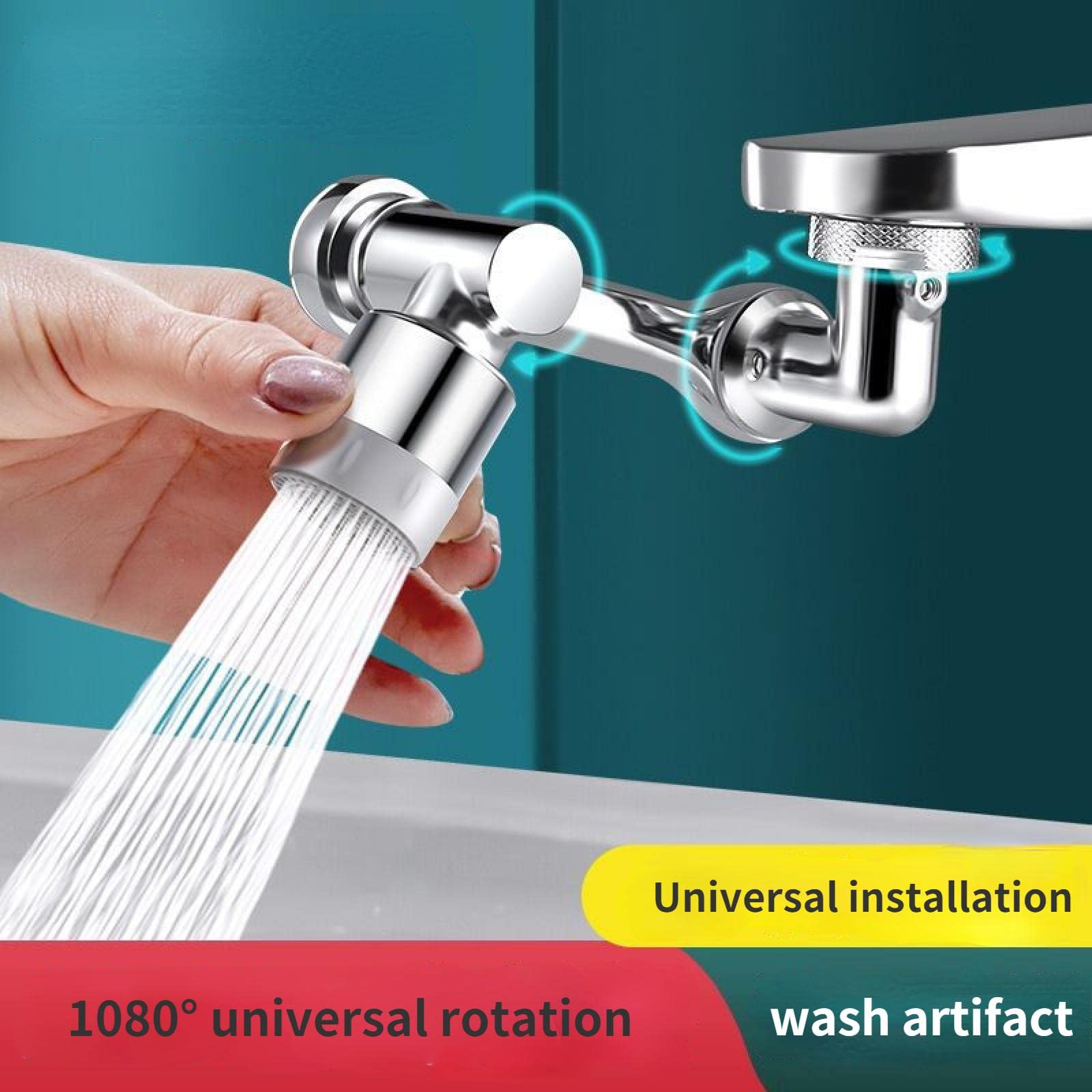 Universal 1080 Swivel Faucet Aerator Splash Resistant Shower