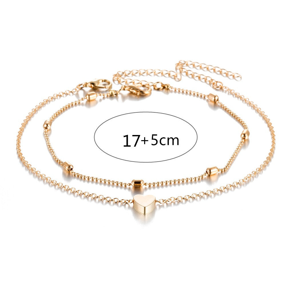 Double-Layered Anklet Retro Beach Ball Chain