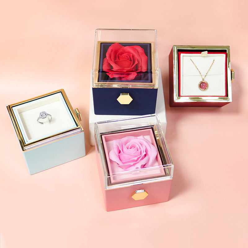 Rotating Soap Flower Rose Gift Box Creative