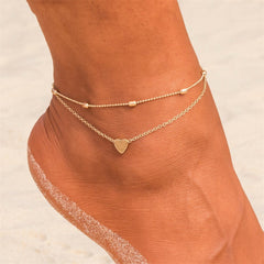 Double-Layered Anklet Retro Beach Ball Chain