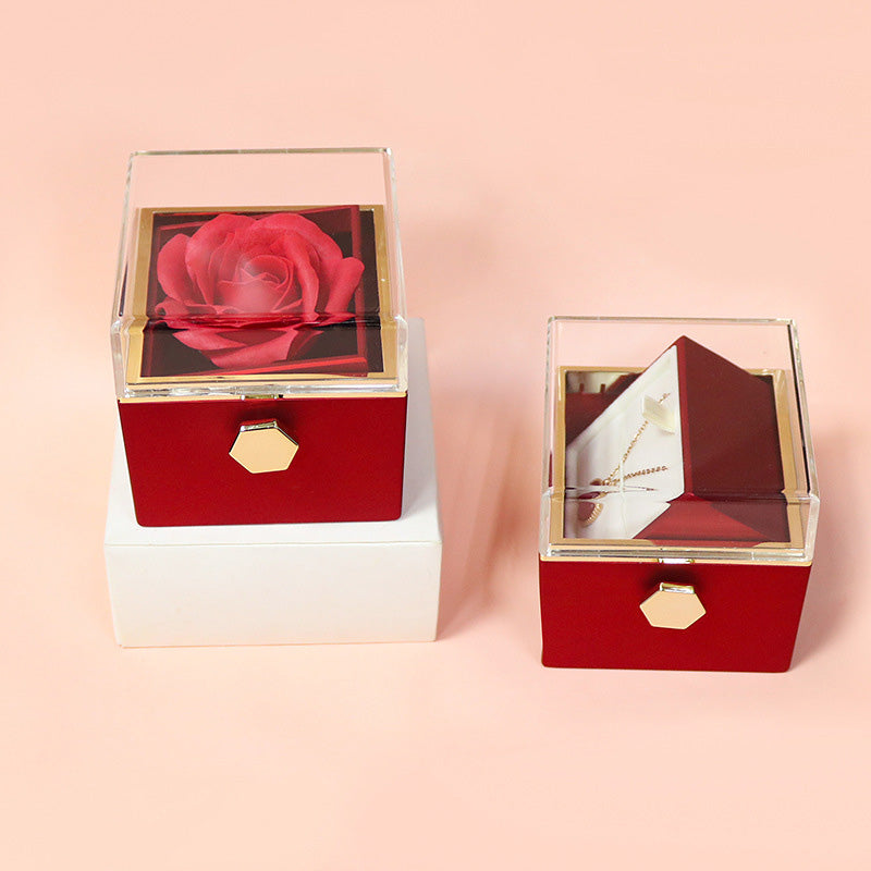 Rotating Soap Flower Rose Gift Box Creative