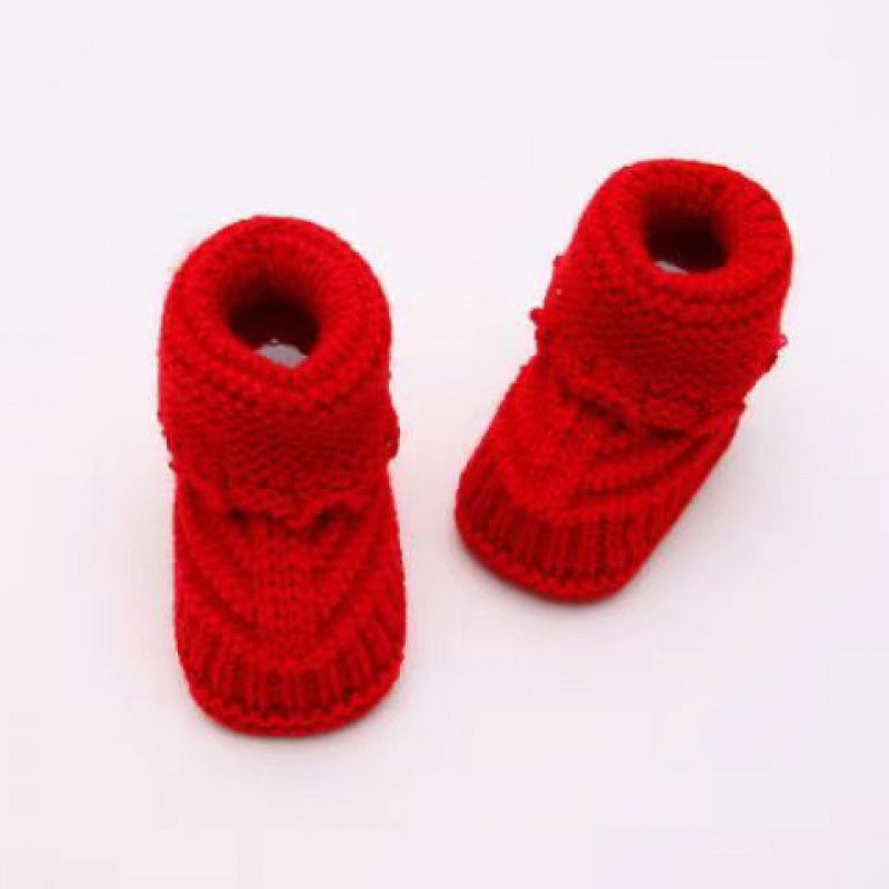 Babies Handmade Knitted Wool Soft Bottom shoes