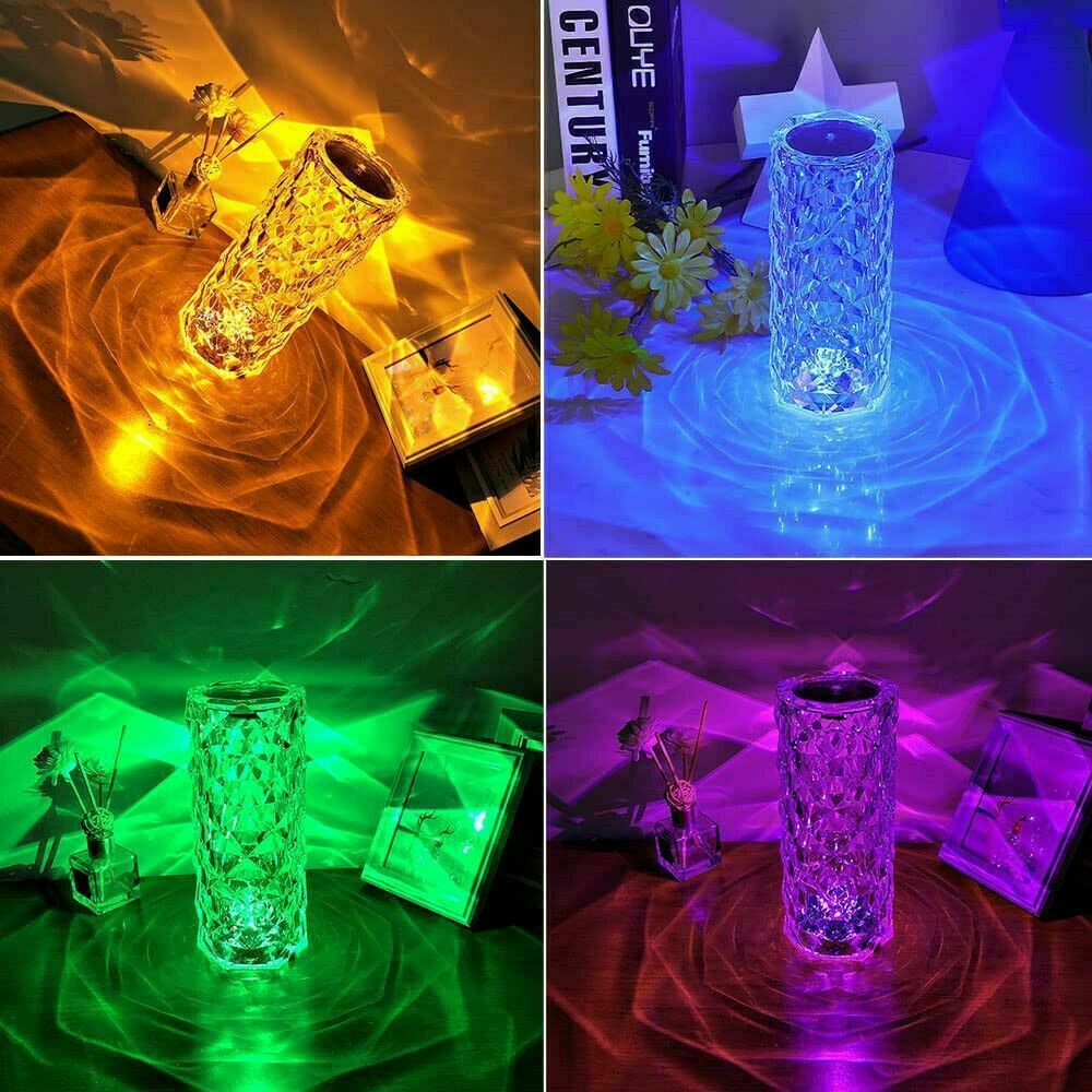 LED Crystal Table Lamp Diamond Rose