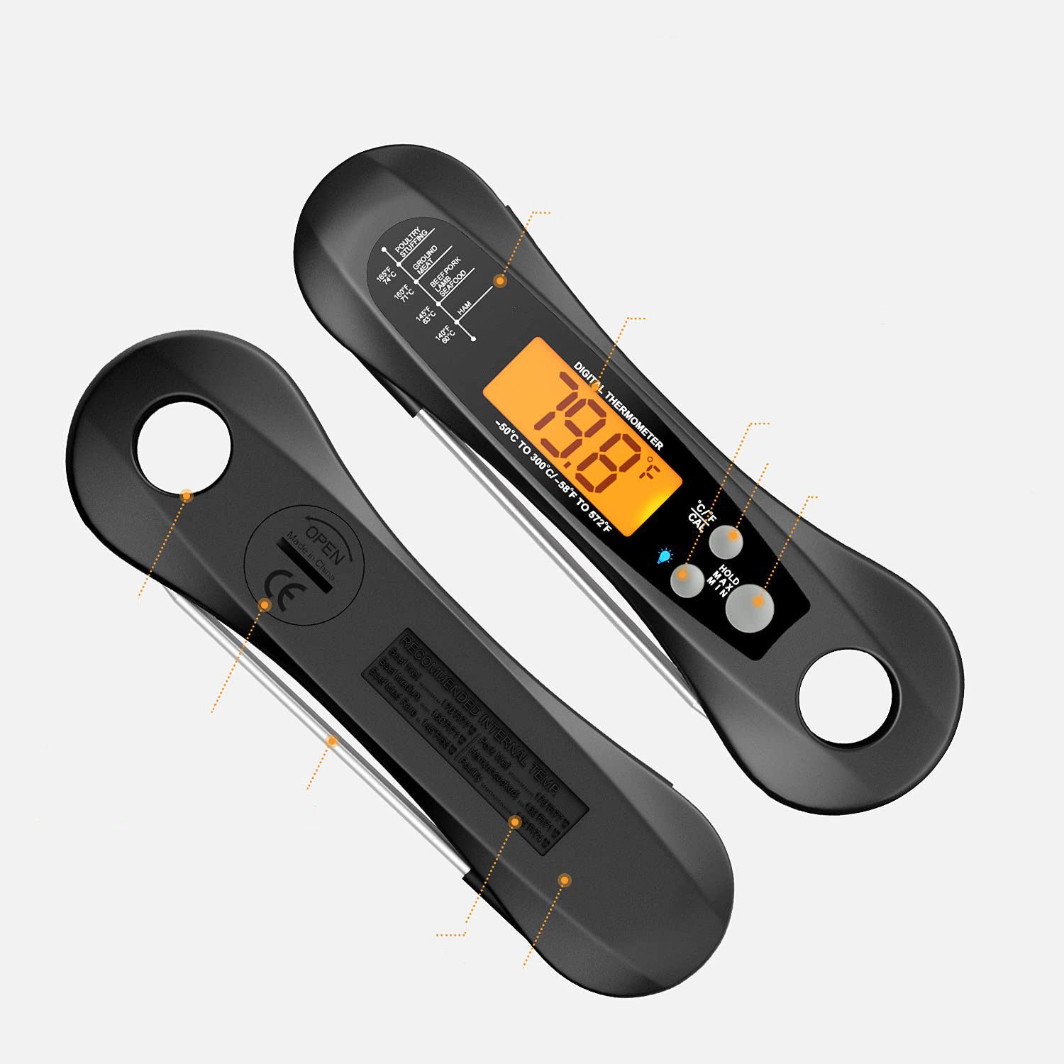 Waterproof Folding Electronic Oven Thermometer