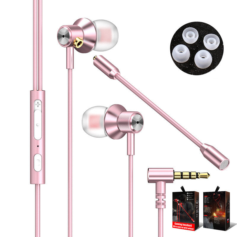 Double Wheat Metal In-Ear Wire Headset