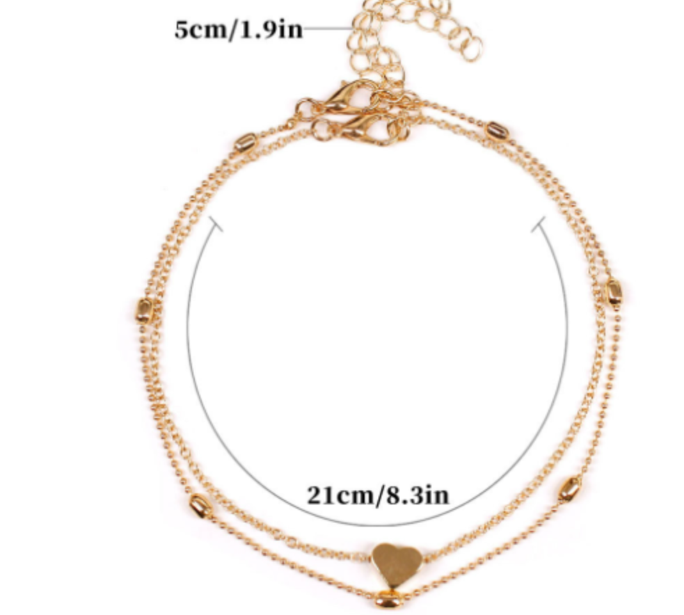 Double-Layered Anklet Retro Beach Ball Chain