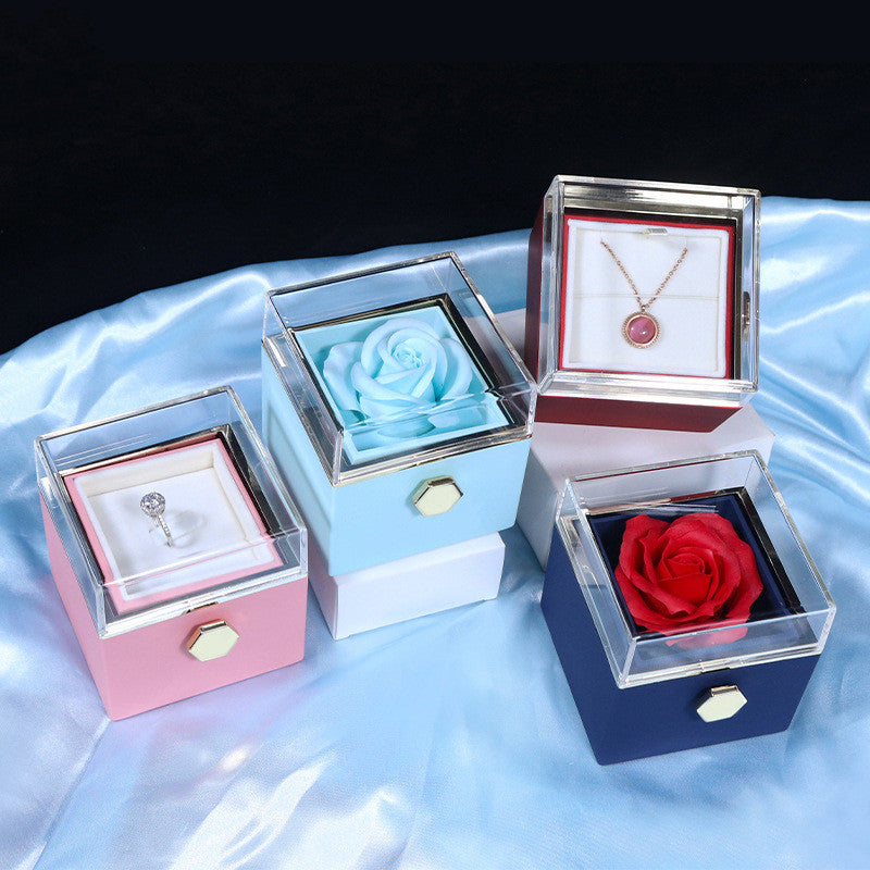 Rotating Soap Flower Rose Gift Box Creative