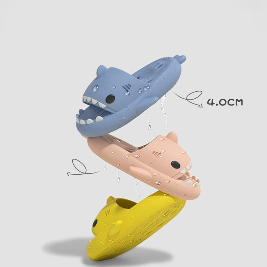 Shark Slippers With Drain Holes Shower Shoes For Women