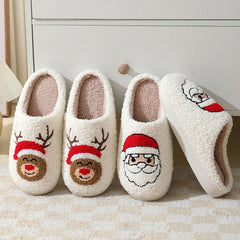 Christmas Home Cartoon Furry Shoes