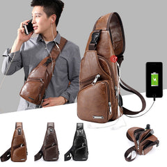 Men USB Charging Bag Men Chest Bag