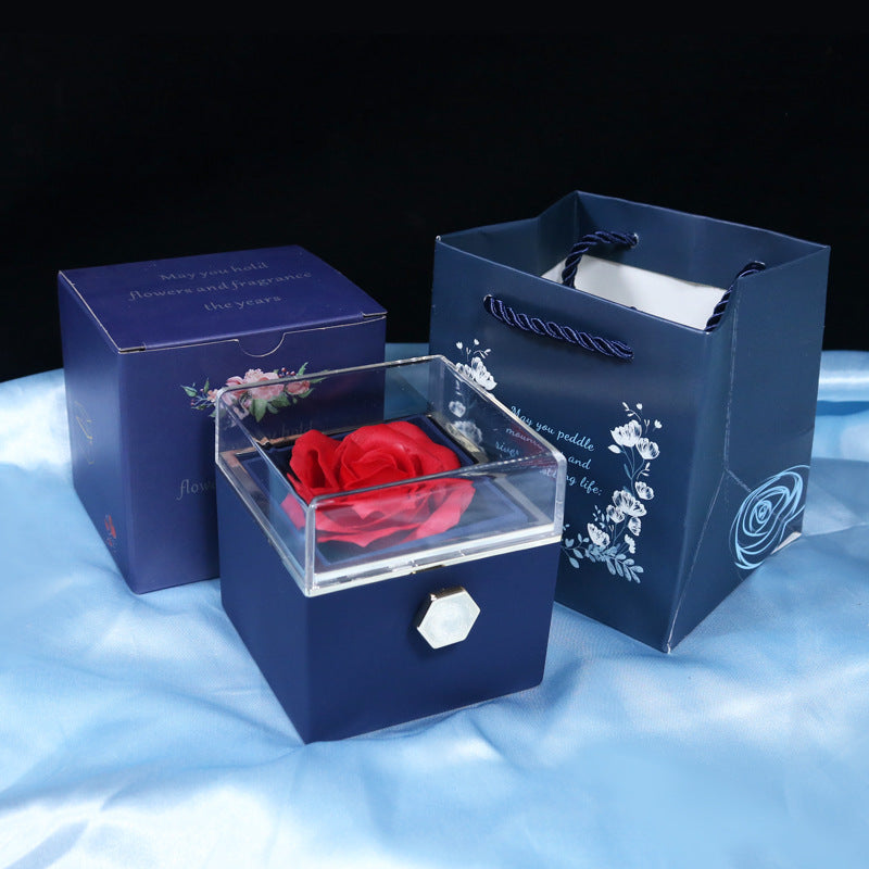 Rotating Soap Flower Rose Gift Box Creative