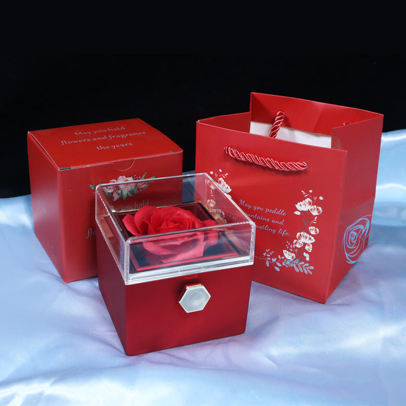 Rotating Soap Flower Rose Gift Box Creative