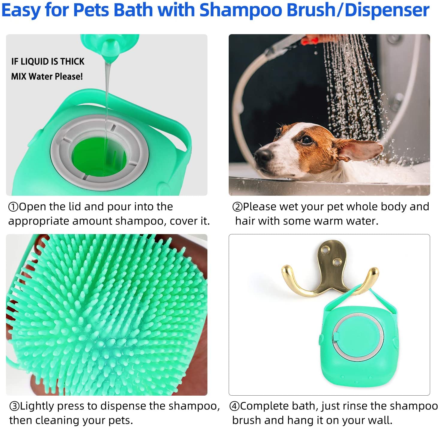 Pet Dog Shampoo Massager Brush Cat Massage