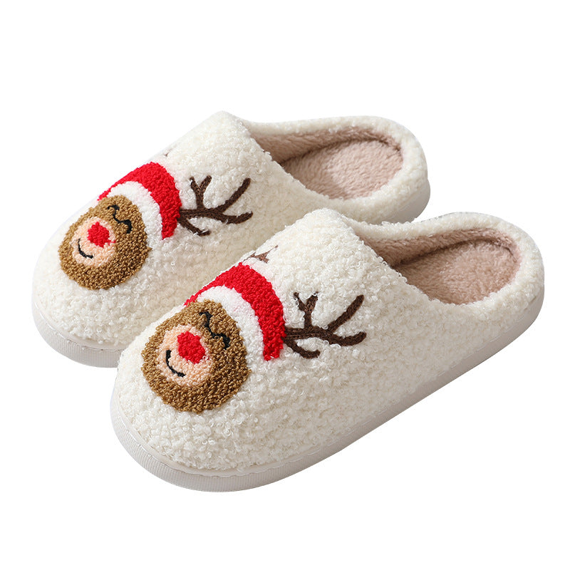 Christmas Home Cartoon Furry Shoes