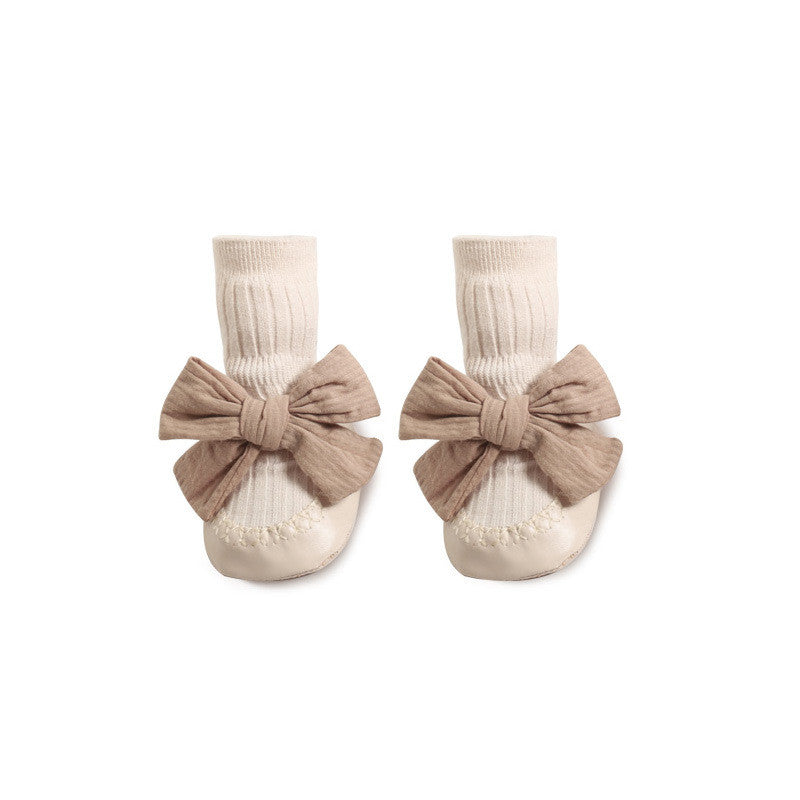 Baby Leather Sole Floor Shoes Socks