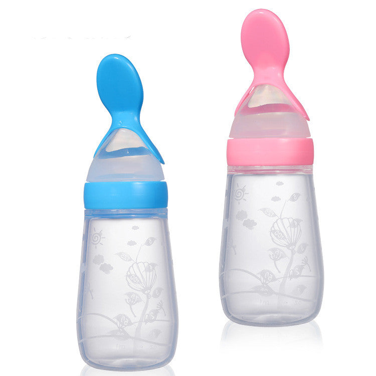 Baby Flat Bottom Silicone Squeeze Rice Cereal Bottle