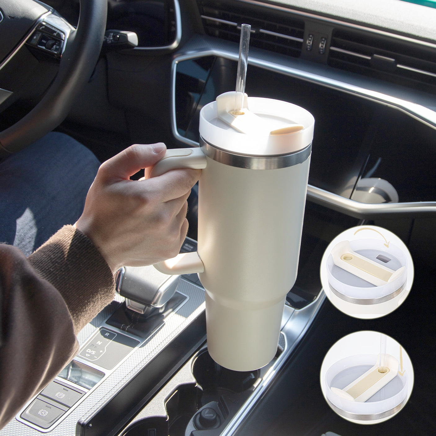 Thermal Mug 40oz Straw Coffee Insulation Cup