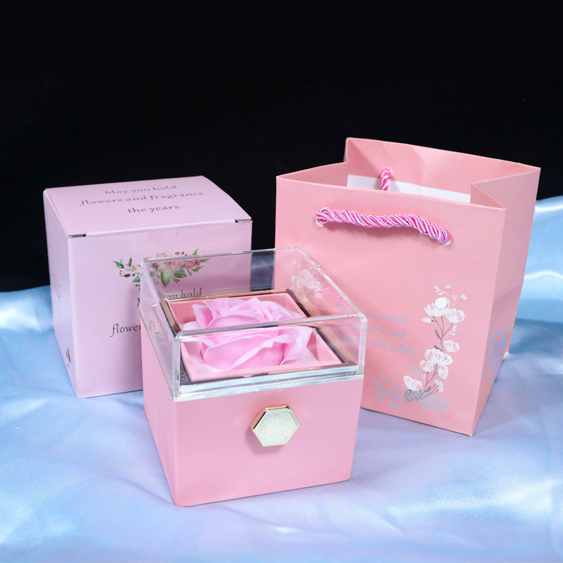 Rotating Soap Flower Rose Gift Box Creative