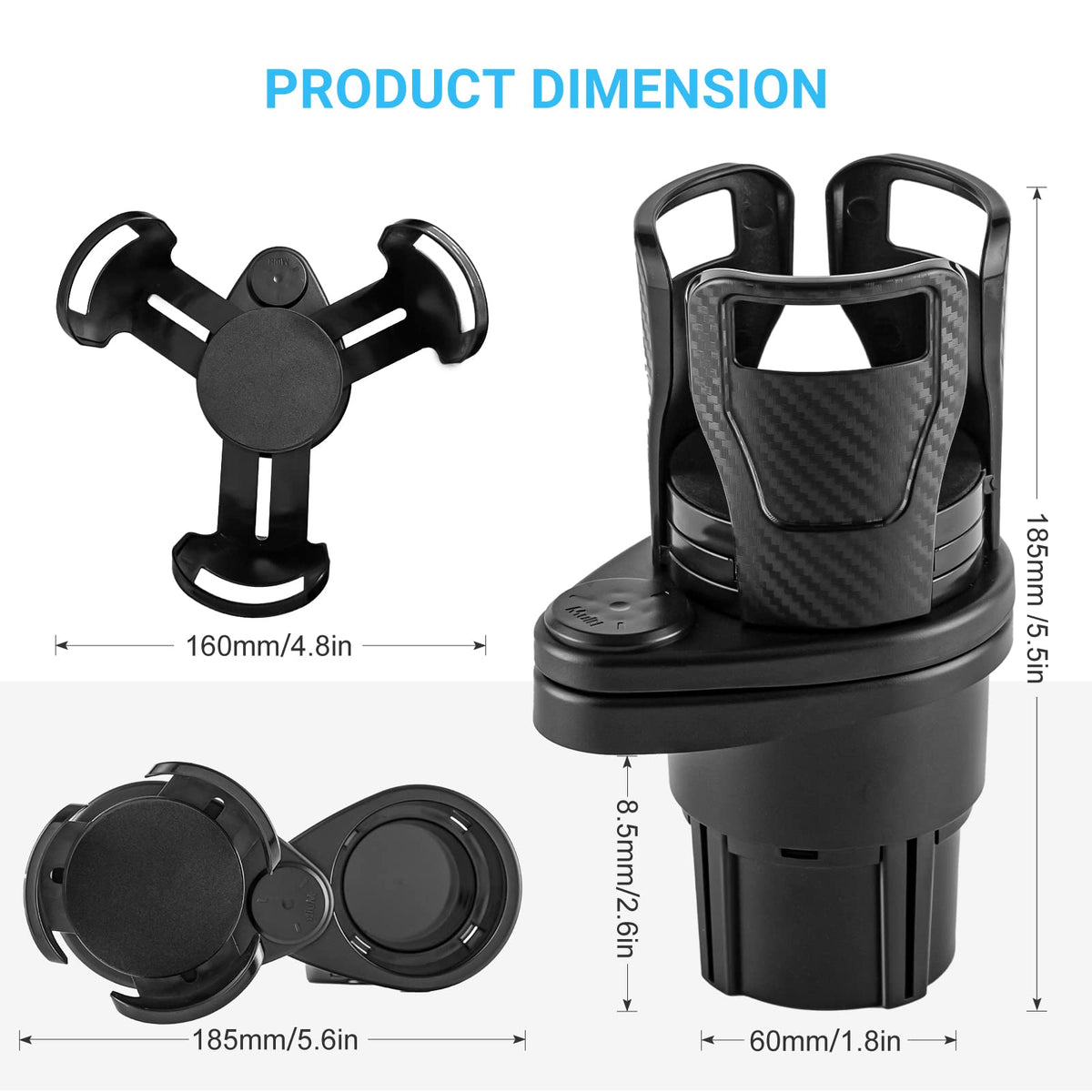 Car Drinking Bottle Holder 360 Degrees Rotatable